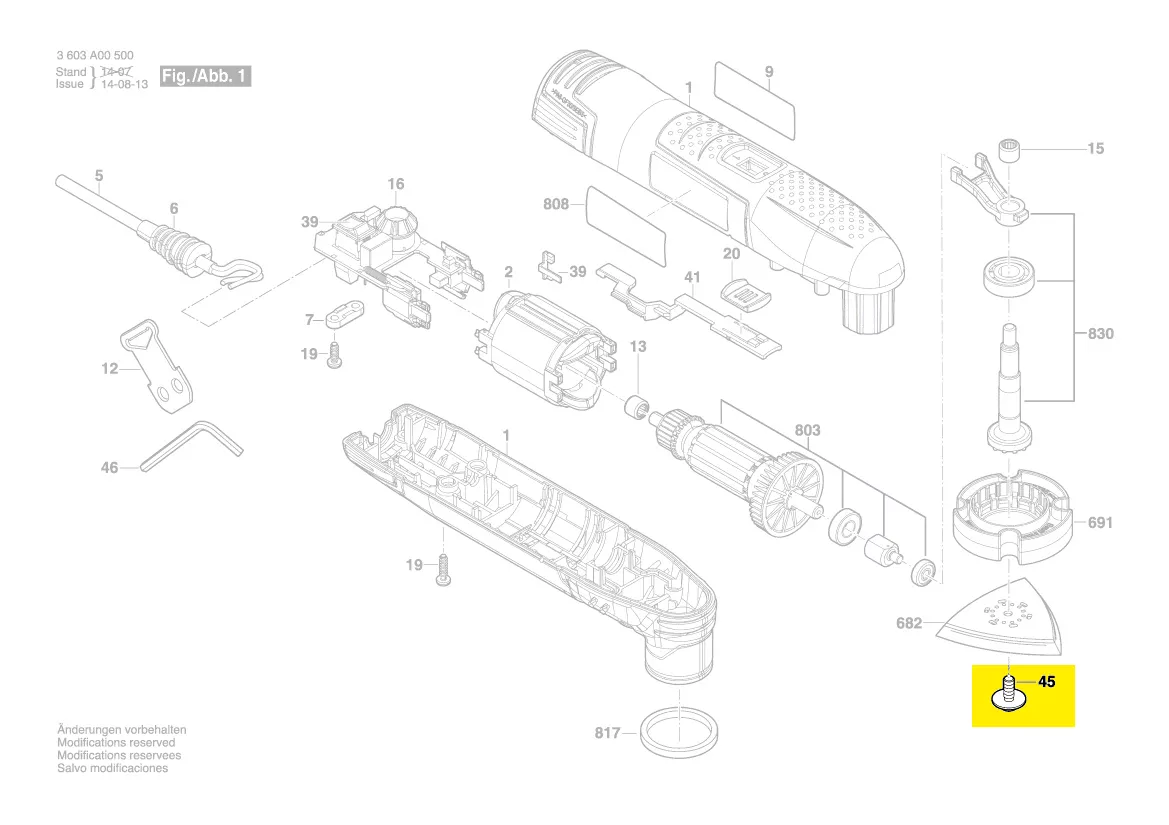 Vis serrage accessoires PMF 180 E, PMF 190 E, PMF 10,8 LI